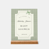 Invitation au Baby shower de En vichy de Sage Gree (Recto)