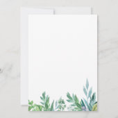 Invitation au Baby shower de feuillage vert et or (Dos)