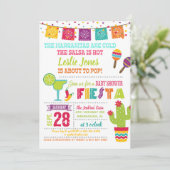 Invitation au Baby shower de Fiesta - Blanc (Debout devant)