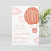 Invitation au Baby shower de filles de ballons à a (Debout devant)