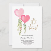 Invitation au Baby shower de filles de Balloon Twi (Devant)