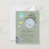 Invitation au Baby shower de filles de l'espace ex (Devant)