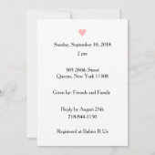 INVITATION AU BABY SHOWER DE FILLES DE STORK DE LI (Dos)