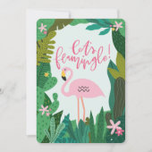 INVITATION AU BABY SHOWER DE FLAMANT ROSE TROPICAL (Devant)