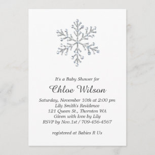 Invitation au Baby shower de Flamme de neige Cryst