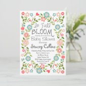 Invitation au Baby shower de fleurs complètes (Debout devant)
