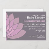 Invitation au Baby shower de fleurs de Lotus (Devant / Derrière)