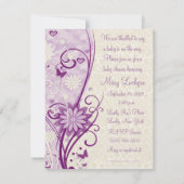 Invitation au Baby shower de fleurs et de papillon (Dos)