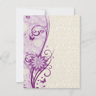 Invitation au Baby shower de fleurs et de papillon