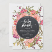 invitation au baby shower de fleurs sauvages de Bo (Devant)