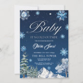 Invitation au Baby shower de Flocon de neige d'hiv (Devant)