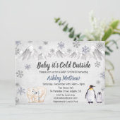 Invitation au Baby shower de Flocon de neige d'hiv (Debout devant)