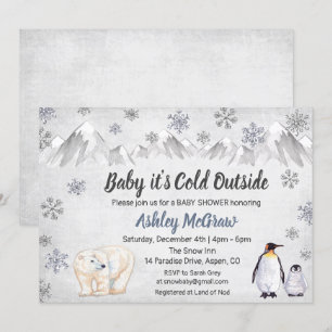Invitation au Baby shower de Flocon de neige d'hiv
