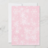 Invitation au Baby shower de flocon de neige rose  (Dos)