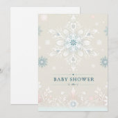 Invitation au Baby shower de flocon de neige Whims (Devant / Derrière)