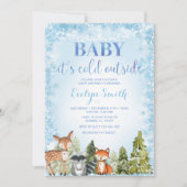 Invitation au Baby shower de flocon d'hiver Woodla (Devant)