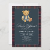 Invitation au Baby shower de football de l'ours de (Devant)