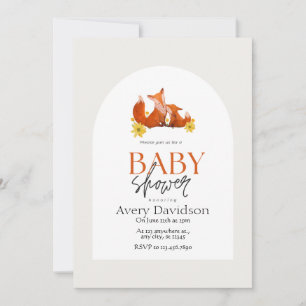 Invitation au Baby shower de Fox de bois