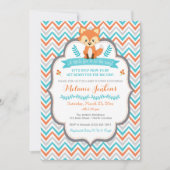 Invitation au Baby shower de Fox de bois (Devant)