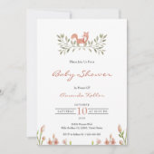 Invitation au Baby shower de Fox de bois (Devant)