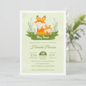 Invitation au Baby shower de Fox de bois neutre po (Debout devant)