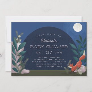Invitation au Baby shower de Fox de la forêt de la