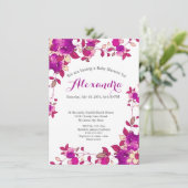 Invitation au Baby shower de fraise rose chaud (Debout devant)