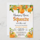 Invitation au Baby shower de fruits orange de Sque (Devant)
