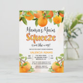 Invitation au Baby shower de fruits orange de Sque (Debout devant)