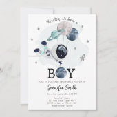 Invitation au Baby shower de garçon de l'astronaut (Devant)