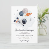 Invitation au Baby shower de garçon de l'astronaut (Debout devant)