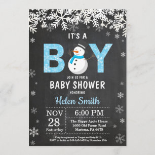 Invitation au Baby shower de garçon Rustique Winte