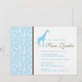 Invitation au Baby shower de girafe - Garçon (Devant / Derrière)