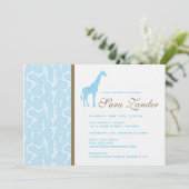 Invitation au Baby shower de girafe - Garçon (Debout devant)
