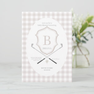 Invitation au baby shower de golf neutre