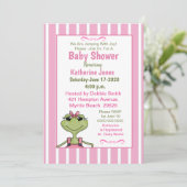Invitation au Baby shower de grenouille mignonne (Debout devant)