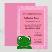 Invitation au Baby shower de grenouille mignonne (Devant / Derrière)