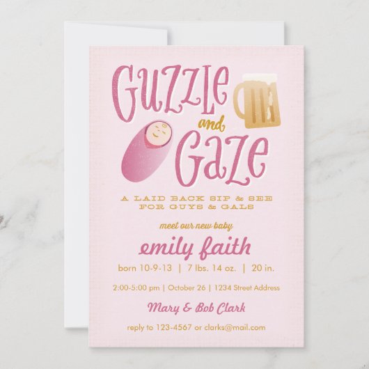 Invitation au Baby shower de Guzzle et de Regard (Devant)