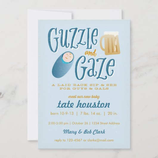 Invitation au Baby shower de Guzzle et de Regard (Devant)