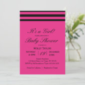 Invitation au Baby shower de Hot Pink & Black Str (Debout devant)