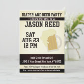 Invitation au Baby shower de la bière et au couche (Debout devant)