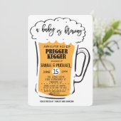 Invitation au Baby shower de la bière Pregger Kegg (Debout devant)