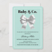 Invitation au Baby shower de la boîte d'argent de  (Devant)