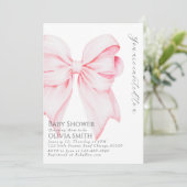 Invitation au Baby shower de la Bow Blush (Debout devant)