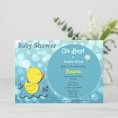 Invitation au Baby shower de la bulle Duckie (Debout devant)