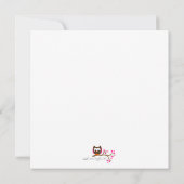 Invitation au Baby shower de la Chouette bleue (Dos)