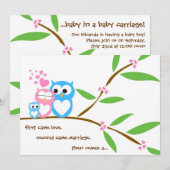 Invitation au Baby shower de la chouette de bébé (Devant / Derrière)