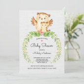 Invitation au Baby shower de la Chouette des bois  (Debout devant)