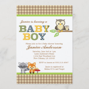 Invitation au Baby shower de la Chouette des Bois