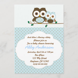 Invitation au baby shower de la chouette du petit